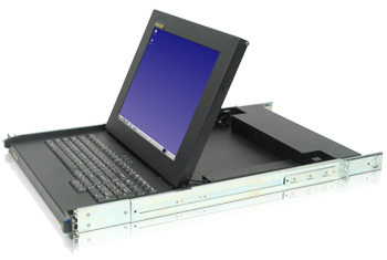 1U Rackmount 15 inch LCD Keyboard with Terminal Emulation